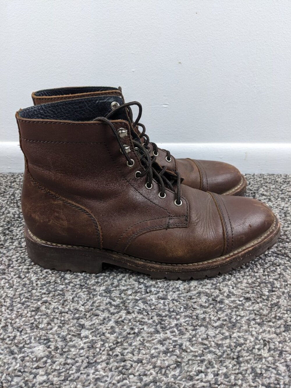 Thursday Boot Co. Leather Cap Toe Lace-Up Ankle Boots Brown Mens 9.5